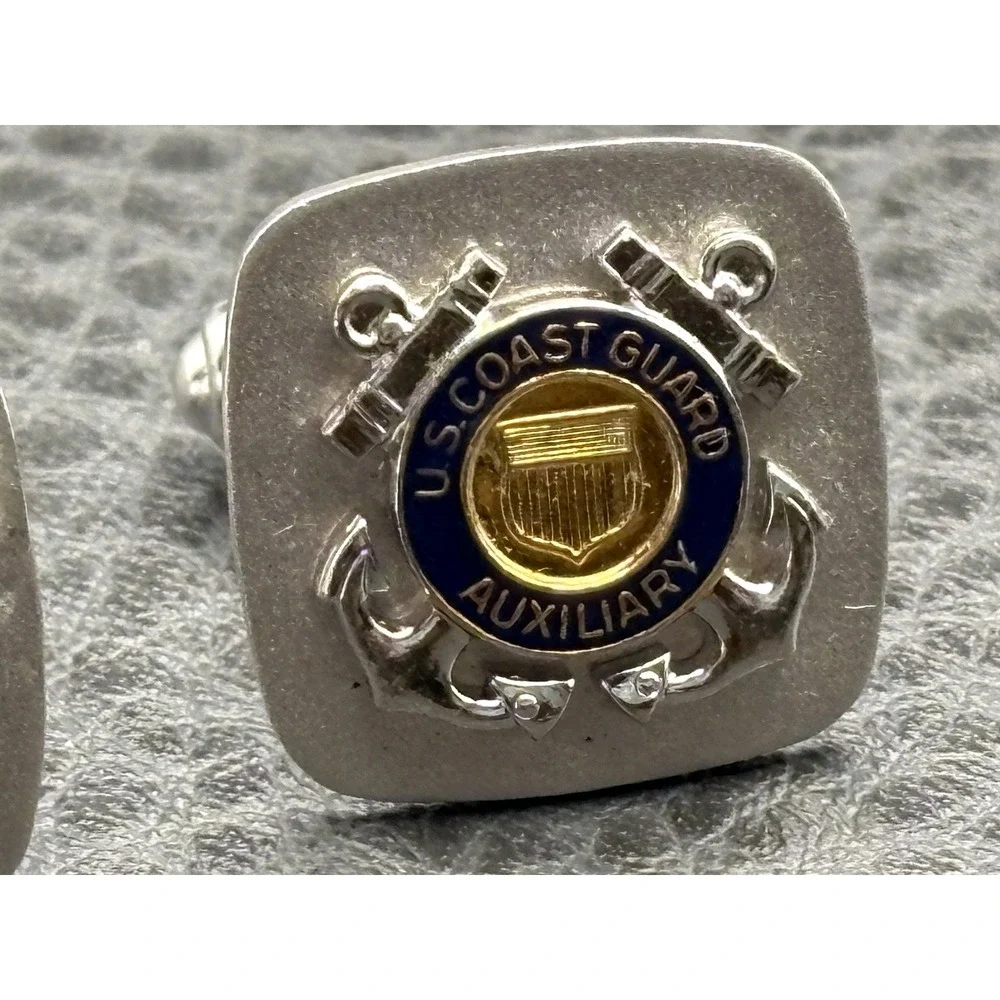 US Coast Guard Auxiliary Silver Tone Gold Tone Cufflinks